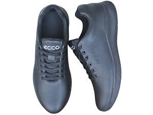 Розміри 40, 41, 42, 43, 44, 45 Чоловічі шкіряні демісезонні кеди кросівки ECCO, чорні, повнорозмірні ECCO 0005