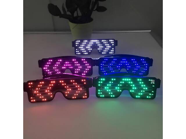 Рожеві світлодіодні окуляри RESTEQ із вбудованим акумулятором, 8 режимів роботи. Світлодіодні Led El окуляри - Фото 3