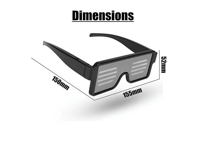 Рожеві світлодіодні окуляри RESTEQ із вбудованим акумулятором, 8 режимів роботи. Світлодіодні Led El окуляри - Фото 4