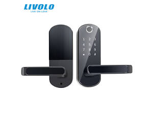 Умный биометрический замок со сканером отпечатка пальца Livolo черный (VL-SHL009)