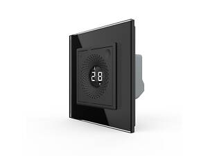 Розумний датчик температури та вологості ZigBee термометр гігрометр Livolo чорний скло (VL-FCEZ-2BP-12)