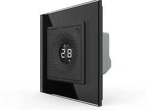 Розумний датчик температури та вологості ZigBee термометр гігрометр Livolo чорний скло (VL-FCEZ-2BP-12)