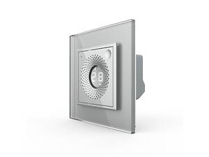 Розумний датчик температури та вологості ZigBee термометр гігрометр Livolo сірий скло (VL-FCEZ-2IP-15)