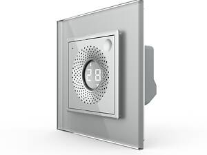 Розумний датчик температури та вологості ZigBee термометр гігрометр Livolo сірий скло (VL-FCEZ-2IP-15)