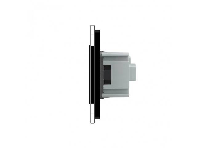 Умный сенсорный ZigBee выключатель 1 сенсор 2 розетки Livolo черный стекло (VL-C701Z/C7C2EU-12) - Фото 3