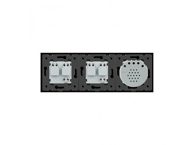 Умный сенсорный ZigBee выключатель 1 сенсор 2 розетки Livolo черный стекло (VL-C701Z/C7C2EU-12) - Фото 4