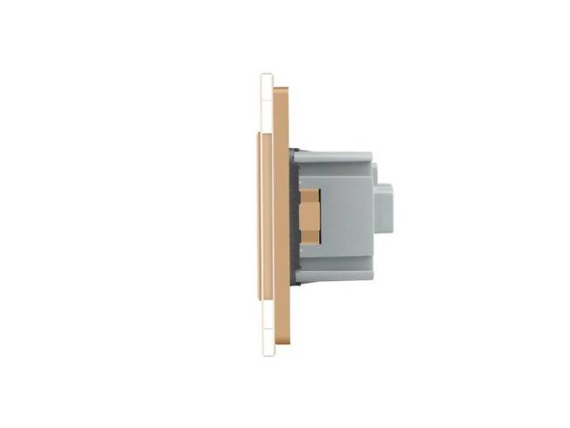 Розумний сенсорний ZigBee вимикач 1 сенсор 3 розетки Livolo золото скло (VL-C701Z/C7C3EU-13) - Фото 3