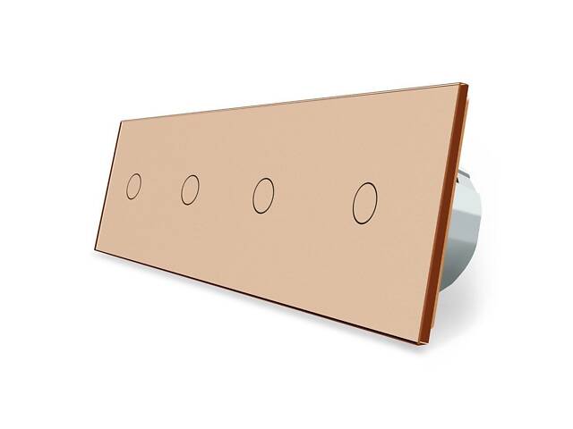 Умный сенсорный ZigBee выключатель 4 сенсора (1-1-1-1) Livolo золото стекло (VL-C704Z-13) - Фото 7