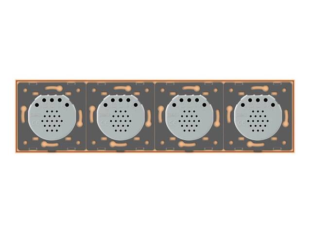 Умный сенсорный ZigBee выключатель 4 сенсора (1-1-1-1) Livolo золото стекло (VL-C704Z-13) - Фото 3
