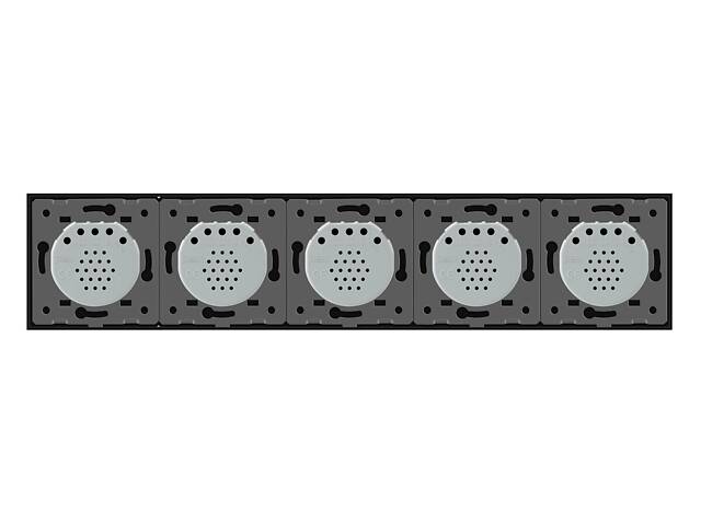 Умный сенсорный ZigBee выключатель 5 сенсоров (1-1-1-1-1) Livolo черный стекло (VL-C705Z-12) - Фото 4