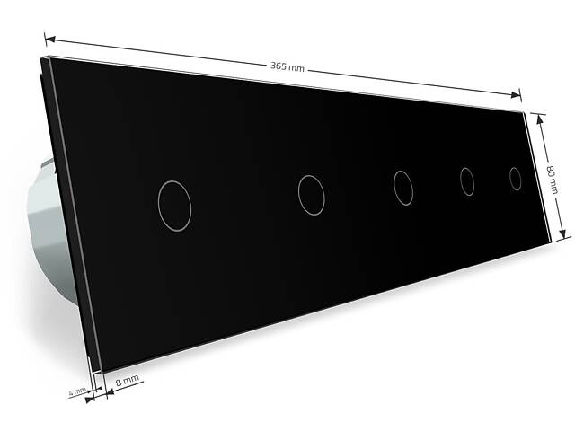 Умный сенсорный ZigBee выключатель 5 сенсоров (1-1-1-1-1) Livolo черный стекло (VL-C705Z-12) - Фото 5