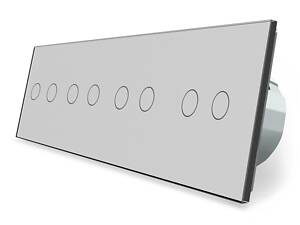 Розумний сенсорний ZigBee вимикач 8 сенсорів (2-2-2-2) Livolo сірий (VL-C708Z-15)