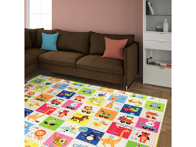 Розвиваючий термокилимок дитячий 180х200х0.8см 'Зростомір | Тварини зі словами' (266) SW-00000893 - Фото 8