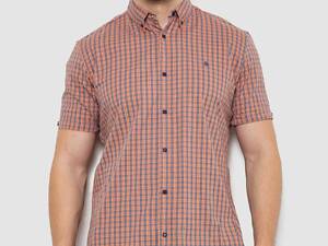 Сорочка чоловіча в клітку, колір помаранчевий, 214R2445