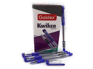 Ручка для письма 0,7 мм г гриппом Goldex KWIKER 1261 Blue синяя (Индия)