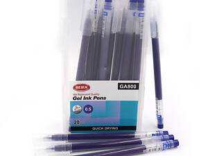 Ручка для письма гелева кулькова 0,5 мм Beifa (швидко висихає) синя GA800