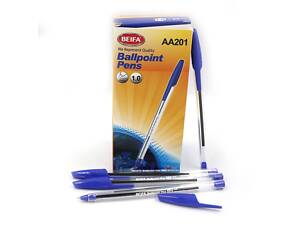 Ручка для письма кулькова 1,0 мм Beifa синя AA201