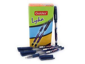 Ручка для письма шариковая масляная 0,7 мм Goldex LYKA 1262 с гриппом, синяя (Индия)