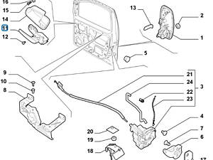 Ручка двери передней правой внутренняя Fiat Fiorino 2007 -. .. 735484206