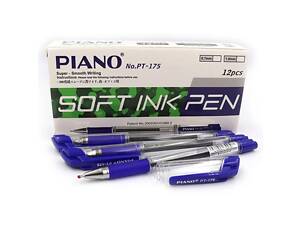 Ручка масляная Piano пишет 4 км, 0,7мм, синяя, грипп PT-175