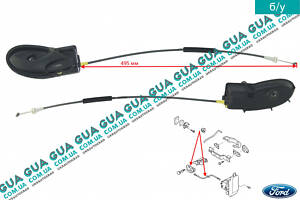 Ручка передней правой двери внутренняя с тросом XS41A22600AK Ford / ФОРД FOCUS I 1998-2004 / ФОКУС 1 98-04