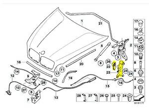 Ручка открывания капота BMW X5 E70 (2010-2013) рестайл, 51437148523