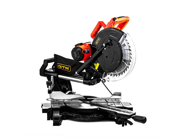 Ручна торцювальна пила з протяжкою по дереву GTM HM1245 : 1800 Вт, глибина різу 105 мм, диск 305 мм, вага 20,8 кг (2553) - Фото 1