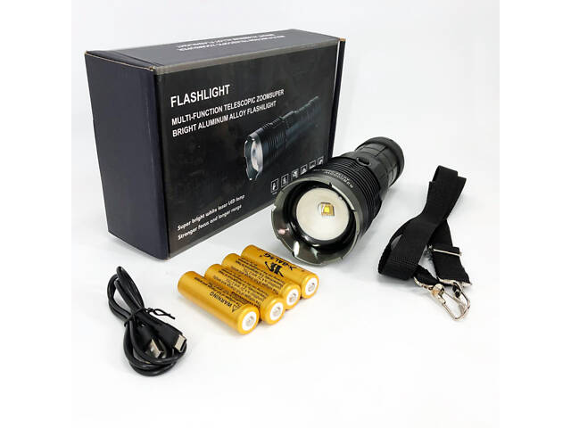 Ручний ліхтар Police AK138 WHITE LASER LED PM60-TG із зарядкою USB, що працює від 4х18650 акумуляторів - Фото 11