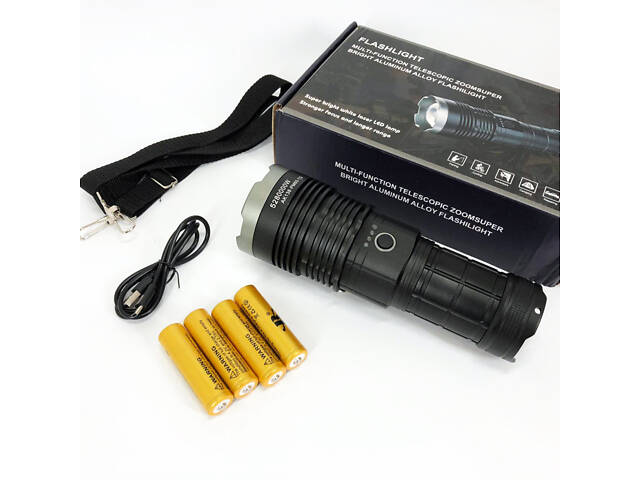 Ручний ліхтар Police AK138 WHITE LASER LED PM60-TG із зарядкою USB, що працює від 4х18650 акумуляторів - Фото 12