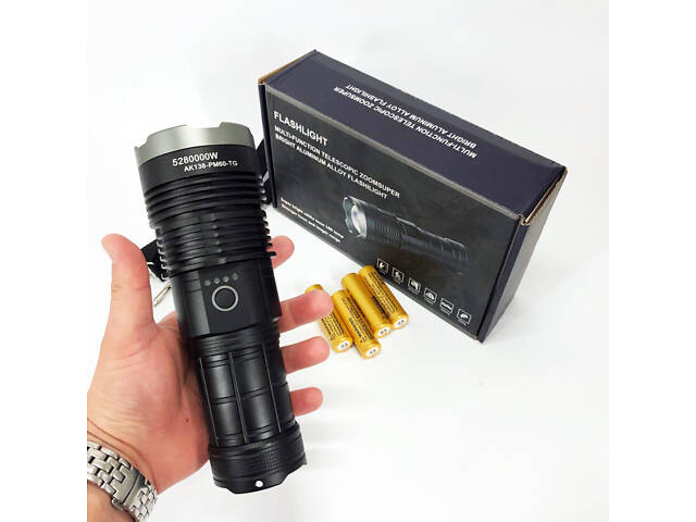 Ручний ліхтар Police AK138 WHITE LASER LED PM60-TG із зарядкою USB, що працює від 4х18650 акумуляторів - Фото 16