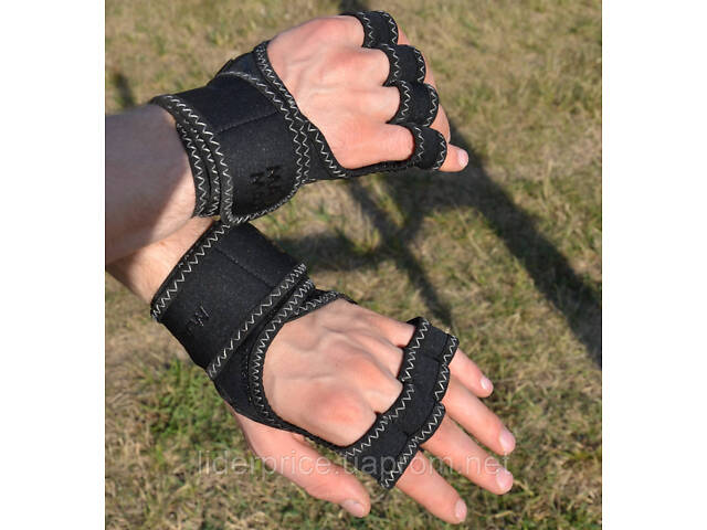 Рукавички для фітнесу MadMax MFG-303 MAXGRIP neoprene wraps Black/Grey L/XL , Оригінал! - Фото 6