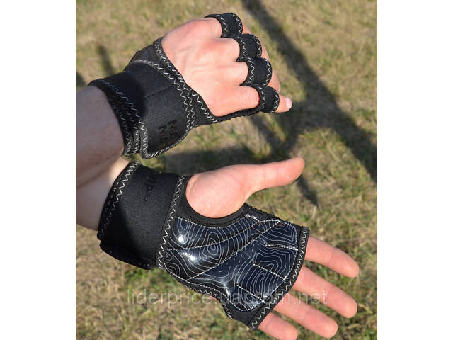 Рукавички для фітнесу MadMax MFG-303 MAXGRIP neoprene wraps Black/Grey L/XL , Оригінал! - Фото 7
