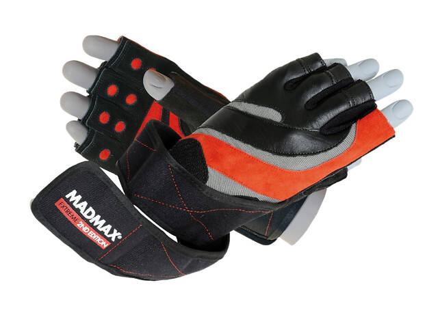 Рукавички для фітнесу MadMax MFG-568 Extreme 2nd edition Black/Red L