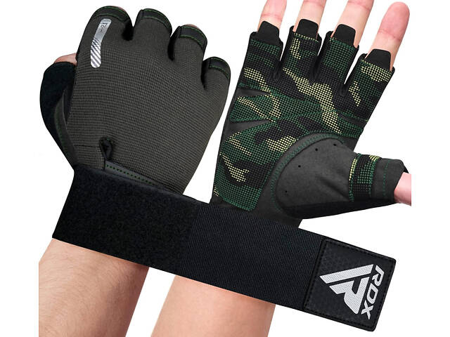 Перчатки для фитнеса RDX T2 Half Army Green S - Фото 7