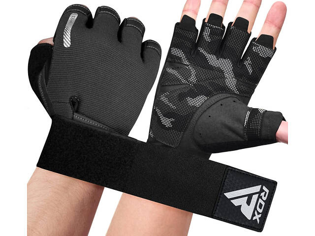 Рукавички для фітнесу RDX T2 Half Black S - Фото 8