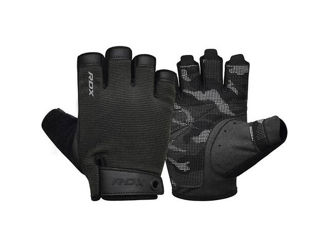 Рукавички для фітнесу RDX T2 Half Black PLUS-LX - Фото 1