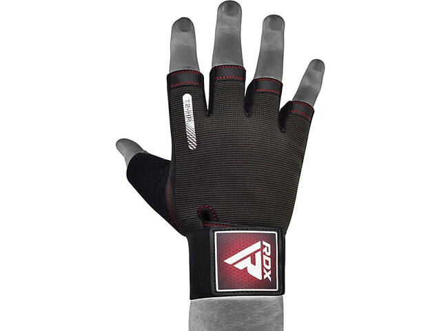 Рукавички для фітнесу RDX T2 Half Red XL - Фото 4