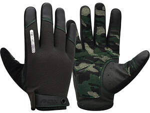 Рукавички для фітнесу RDX T2 Touch Screen Friendly Full Fingerf Army Green S