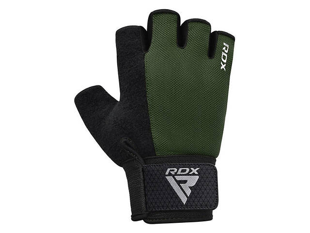 Рукавички для фітнесу RDX W1 Half Army Green Plus L - Фото 5
