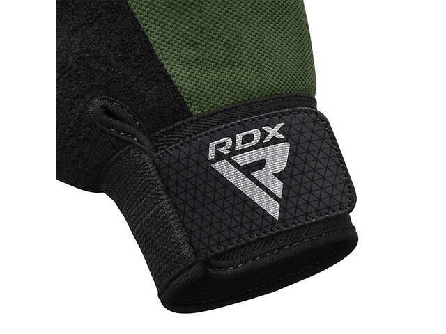 Рукавички для фітнесу RDX W1 Half Army Green Plus L - Фото 4