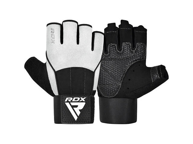 Рукавички для фітнесу RDX W3 WHITE WITH EVA PADDING-S - Фото NaN