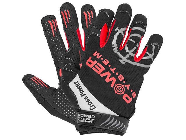 Рукавички для кросфіту з довгим пальцем Power System PS-2860 Cross Power Black/Red XL - Фото NaN