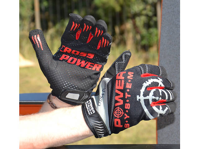 Рукавички для кросфіту з довгим пальцем Power System PS-2860 Cross Power Black/Red XL - Фото 7