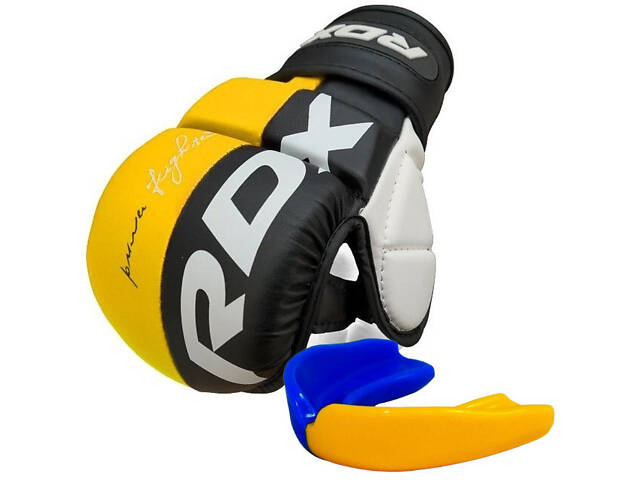 Рукавиці для ММА (Греплінгові рукавички) RDX T6 Plus Rex Yellow XL (капа в комплекті) - Фото 1