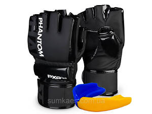 Рукавиці для ММА Phantom APEX Hybrid Black S/M (капа в подарунок)