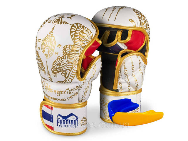 Рукавиці для ММА Phantom Muay Thai White Gold L/XL (капа в подарунок) - Фото 1