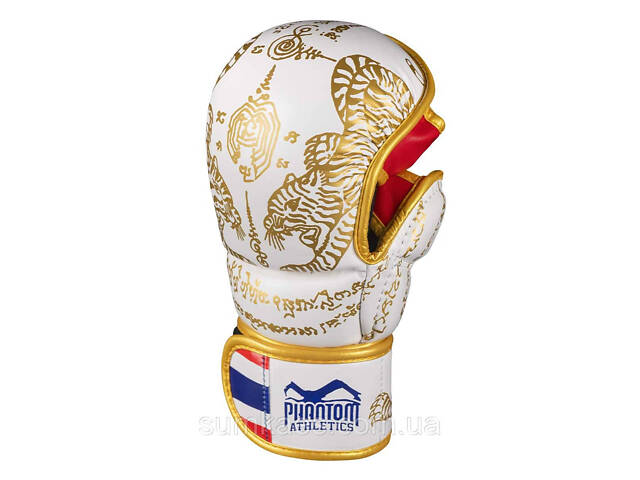 Рукавиці для ММА Phantom Muay Thai White Gold L/XL (капа в подарунок) - Фото 3