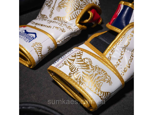 Рукавиці для ММА Phantom Muay Thai White Gold L/XL (капа в подарунок) - Фото 9