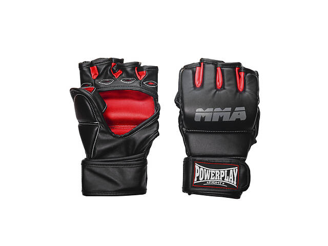 Рукавиці для MMA PowerPlay 3053 Чорно-Червоні S/M - Фото 3