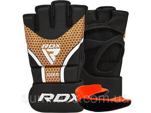 Рукавиці для ММА RDX AURA PLUS T-17 Black Golden XL (капа у комплекті)